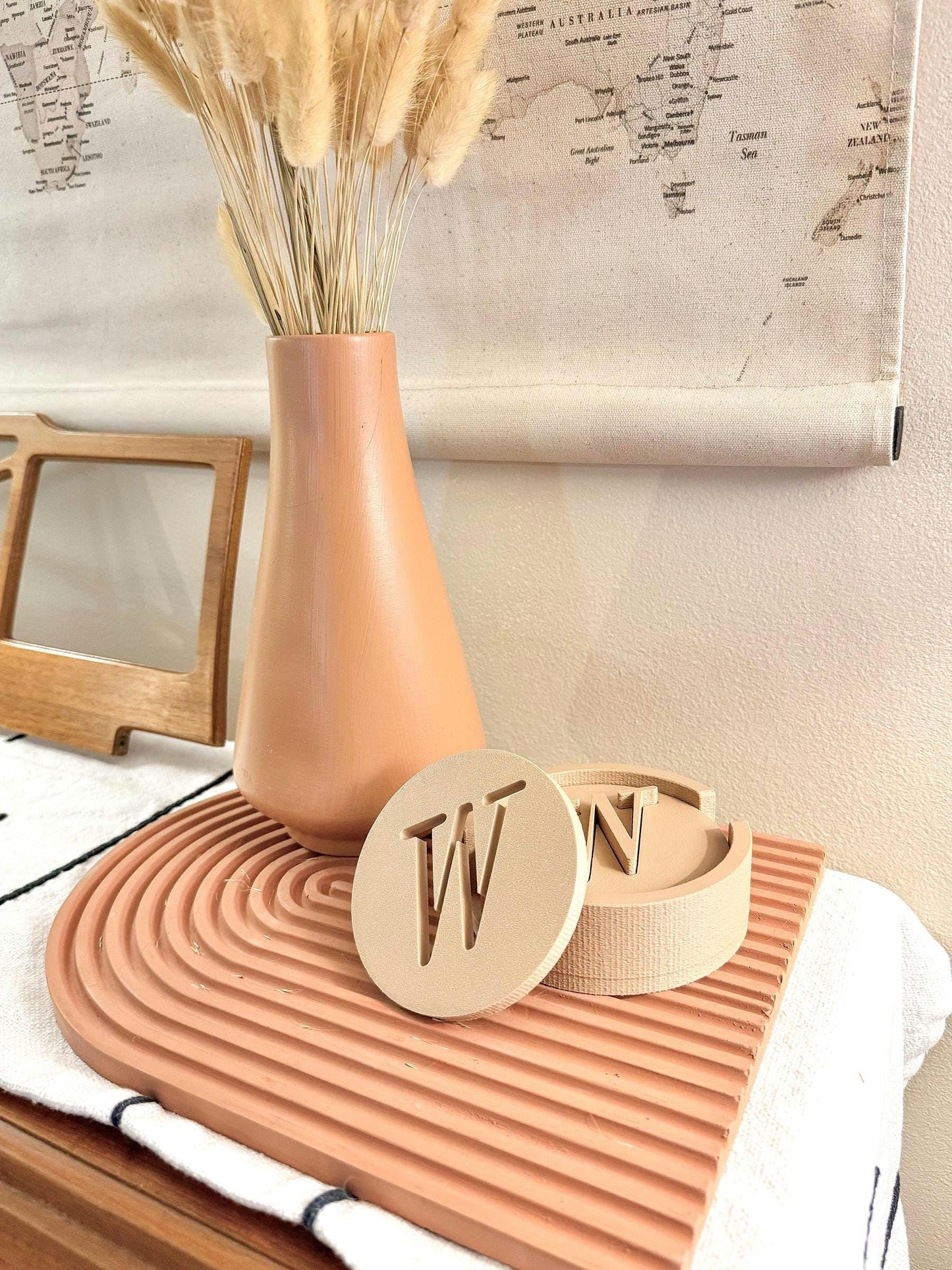 Monogram Coasters | 3D Effect | Home Decor | Stylish Coasters