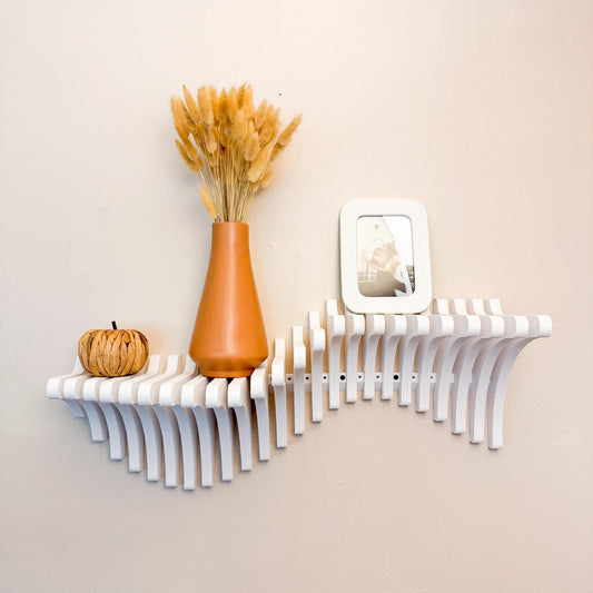 Parametric Wavy Shelf | Modern Wall Shelf | Stylish Wall Decor | 3D Printed Shelf