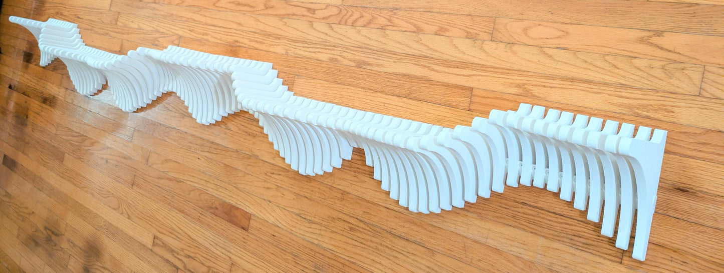 Parametric Wavy Shelf | Modern Wall Shelf | Stylish Wall Decor | 3D Printed Shelf